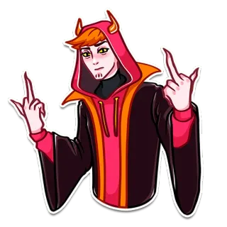 😡 Dämon, Teufel, Mittelfinger, unhöflich, Geste, Aufkleber, Cartoon telegram sticker