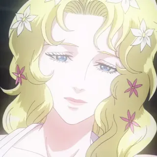 💈 anime, woman, flowers, blonde, portrait, beautiful telegram sticker