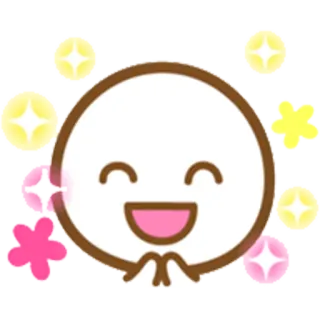 😄 feliz, kawaii, fofo, brilho, emoji, desenho animado, alegre whatsapp sticker