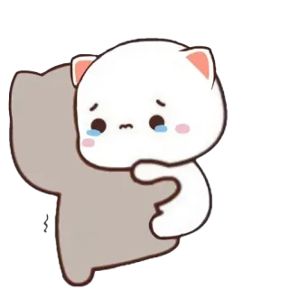 🥺 sad, cat, crying, hug, kawaii whatsapp sticker