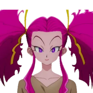 🙂 anime, cartoon, character, girl, pink hair, ponytails telegram sticker