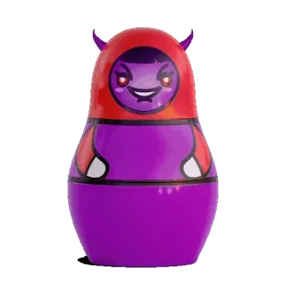 😈 brinquedo, boneca, diabo, demônio, desenho animado telegram sticker
