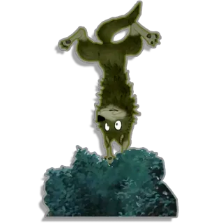 😧 волк, прыжок, животное, дикая природа, мультфильм, причудливый, природа, наклейка telegram sticker
