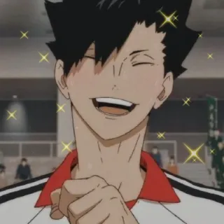 🐈 Kuroo Tetsurou Haikyuu!! Kuroo, Tetsurou, Haikyuu, Anime, Souriant, Étincelle whatsapp sticker