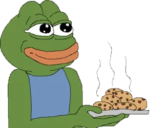😊 Pepe the Frog pepe, grenouille, cookies, mème telegram sticker