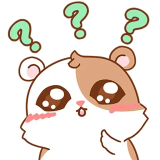 🤔 criceto, carino, domanda, animale, cartone animato, kawaii, confuso telegram sticker