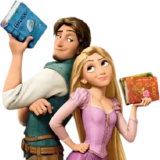 📚 Rapunzel Tangled disney, putri, pasangan, kartun telegram sticker