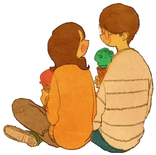 😖 amour, couple, glace, romance, mignon whatsapp sticker