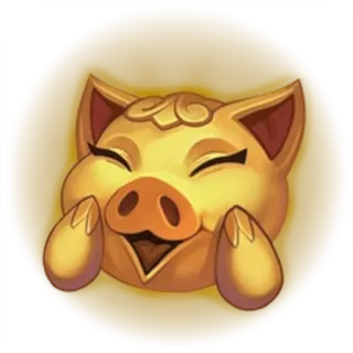 🎮 pig, cute, gold, happy, cartoon telegram sticker