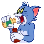 💊 Tom Cat Tom and Jerry cartoon, cat, drinking, funny, animation telegram sticker