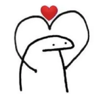 🌟 stick figure, love, heart, cartoon, simple whatsapp sticker