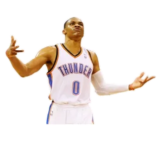 🙁 Russell Westbrook basket, NBA, atleta, Thunder, sport, giocatore telegram sticker