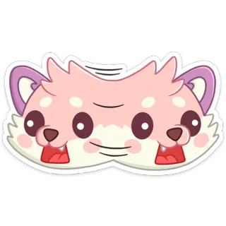 😱 животное, милый, стикер, розовый, иллюстрация, мультфильм telegram sticker
