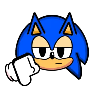 👎 Sonic sonic, cartoon, gesture, middle finger, sonic the hedgehog telegram sticker
