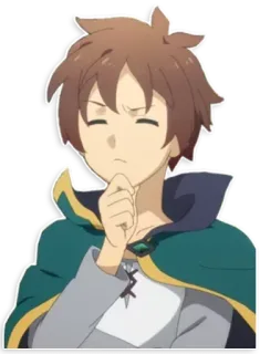 🤔 Kazuma Satou KonoSuba Anime, Manga, Isekai, Kazuma, KonoSuba, Commedia, Personaggio whatsapp sticker
