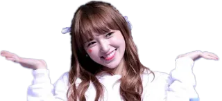 🤷 девушка, милая, счастливая, улыбается, женщина, азиатка telegram sticker