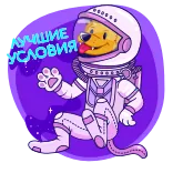 👍 ЛУЧШИЕ УСЛОВИЯ cão, astronauta, espaço, desenho animado, roxo, estrelas, animal whatsapp sticker