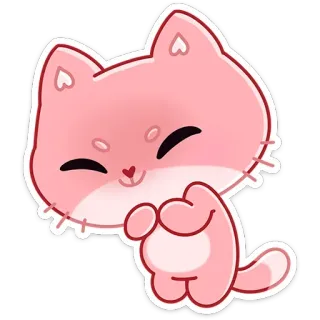😅 кот, котенок, розовый, милый, животное, мультфильм telegram sticker