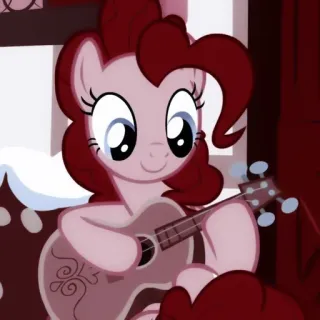 🎉 Pinkie Pie My Little Pony Kreskówka, Kucyk, Różowy, Muzyka, Gitara, Słodki, Animowany telegram sticker