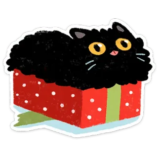 😳 mèo, sushi, quà tặng, dễ thương, mèo đen, động vật, hình minh họa whatsapp sticker