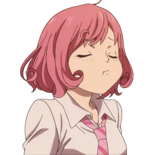 😒 anime, girl, pink hair, cartoon telegram sticker