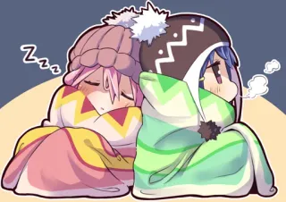 😴 zzz sleeping, cute, winter, blanket, kawaii, chibi telegram sticker