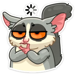🤔 lêmure, sonolento, fofo, desenho animado, animal, adesivo telegram sticker