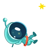 👨🚀 Astronaut, Weltraum, Figur, Cartoon, Weltall, Stern telegram sticker
