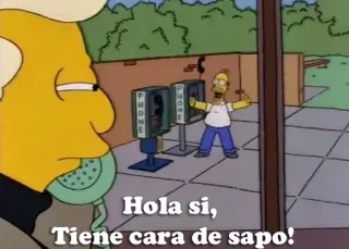🐸 Homer Simpson The Simpsons Hola si, 
Tiene cara de sapo! 심슨 가족, 만화, 유머, 코미디, 애니메이션 telegram sticker
