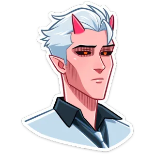 😐 demonio, anime, dibujos animados, pegatina, diablo, personaje, arte whatsapp sticker