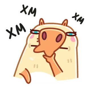 🤔 XM XM XM свинья, мультфильм, животное, милый, думает, xm telegram sticker