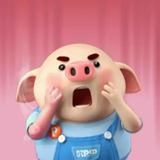 🐽 cochon, dessin animé, personnage, mignon, animal, autocollant telegram sticker