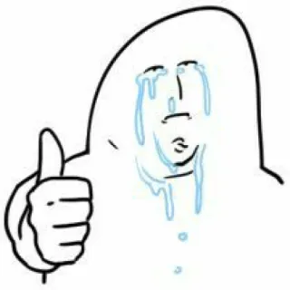 😭 piangere, lacrime, pollice in su, triste, approvazione telegram sticker