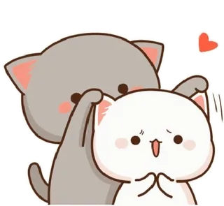 😼 gato, lindo, amor, corazón, sticker, dibujo animado, animal, cariño telegram sticker