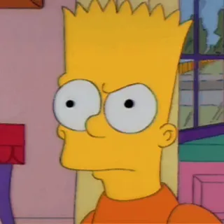 😟 Bart Simpson The Simpsons Bart Simpson, The Simpsons, cartoon, angry, yellow telegram sticker