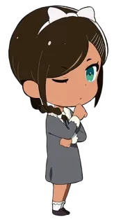 🤔 Chibi, Anime, Mädchen, Cartoon, Niedlich, Figur telegram sticker