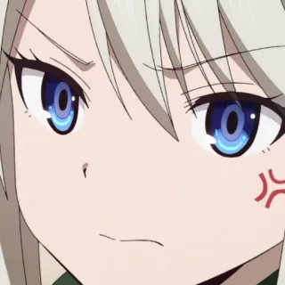 💈 anime, girl, angry, face, expression, cartoon telegram sticker