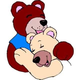 😍 beruang, hewan, peluk, lucu, kartun, ilustrasi telegram sticker