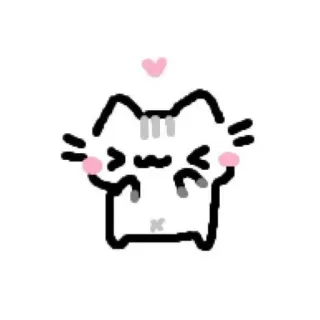 👍 chat, kawaii, mignon, dessin animé, amour, joyeux, animal telegram sticker