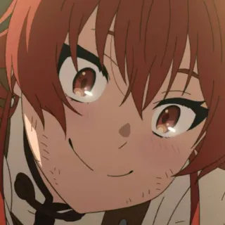 😊 anime, glimlachend, rood haar, cartoon, portret telegram sticker
