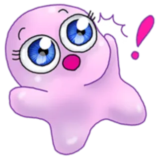 ❗️ Blob, Mignon, Rose, Dessin animé, Créature, Mascotte telegram sticker
