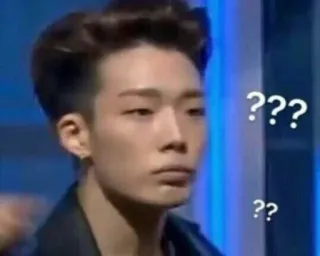 ✨ ??? вопрос, в замешательстве, выражение лица, kpop, человек, мужчина telegram sticker