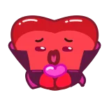 😘 하트, 핑크, 귀여운, 사랑, 만화 telegram sticker