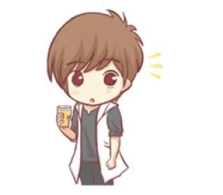😮 chibi, anime, fofo, menino, desenho animado telegram sticker