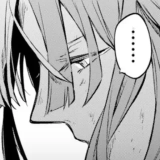 🥀 Mangá, Anime, Retrato, Perfil, Triste, Expressão telegram sticker