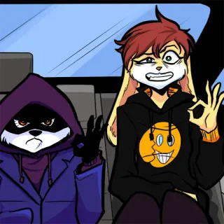 🥴 Cartoon, Anthro, Figuren, Gesten, Ok-Zeichen telegram sticker