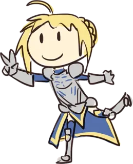 ✌ Saber Fate/stay night Anime, Manga, Chibi, Saber, Fate/stay night, Cartone animato telegram sticker