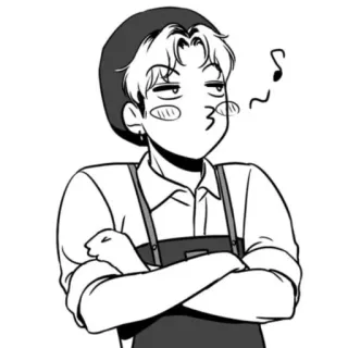 😗 Manhwa, Personagem, Preto e branco, Fofo, Webtoon telegram sticker