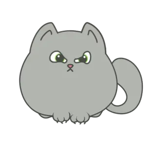 😠 고양이, 심술궂은, 화난, 귀여운, 스티커, 만화 telegram sticker