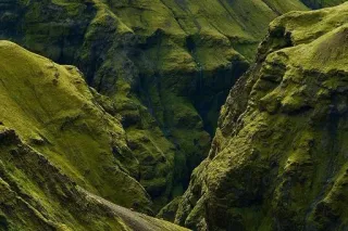 🍀 nature, landscape, mossy canyon, green, canyon, cliff, outdoors telegram sticker